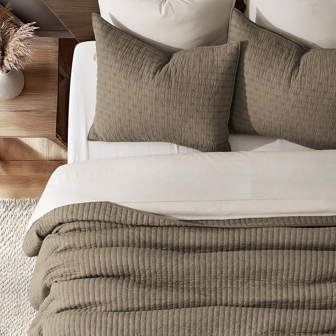 Cross Stitch Pre-Washed Cotton Quilt Bedding Set Queen Size, Oversized 3 Pieces - Image 4