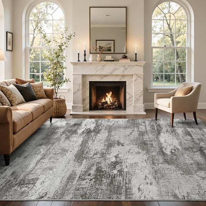 5x7 Ft Abstract Area Rugs for Living Room, Soft Non-Slip Modern Washable Rugs - Image 3