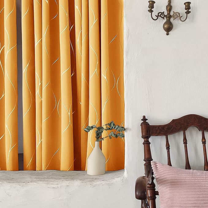 Deconovo Curtains for Living Room, Pattern Blackout Curtains 84 Inches Long | - Image 3