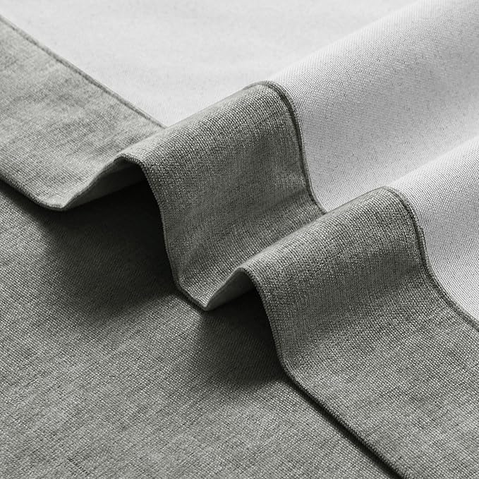 Macochico Full Blackout Curtains 84 Inches Long Insulated Noise Reducing Chenille Curtains for Living Room Bedroom Nursery Auditorium Rock Grey Curtains with Tieback Grommet 72" Wx84 L 1 Panel