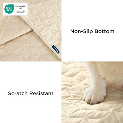 Bedsure 100% Waterproof Couch Cover for Dogs Washable - Non Slip Waterproof Dog Blanket for Couch Sofa, Lightweight Furniture Protector Durable for Pet Cat Puppy with Non-Slip Bottom, Beige, 40x50IN