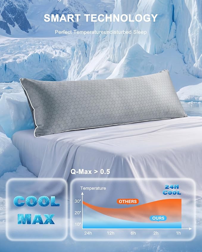 YZ HOME Cooling Body Pillow for Adults, Cold Touch Fabric | Body Pillow for - Image 2
