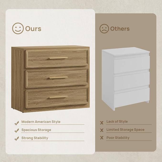 SICOTAS Oversized Nightstands Set of 3 - Image 5