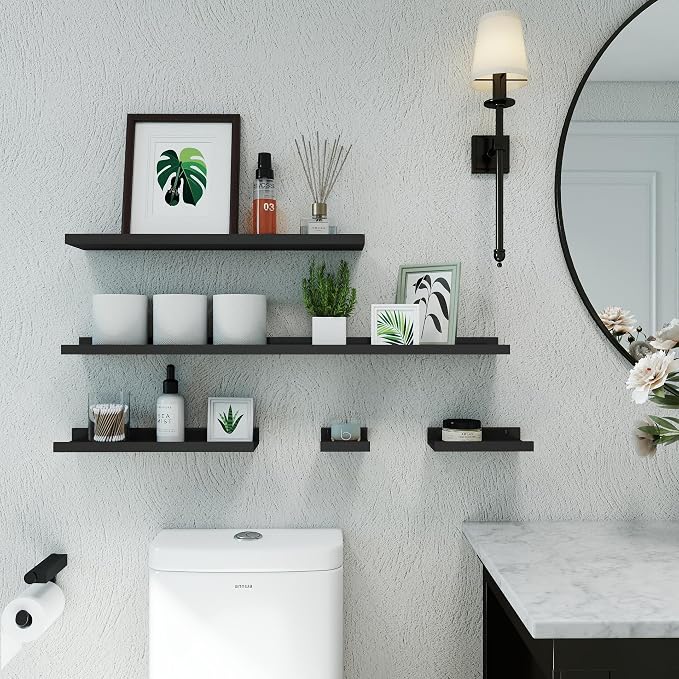 Black Floating Shelves for Wall Decor, 24 in Shelf - Image 5