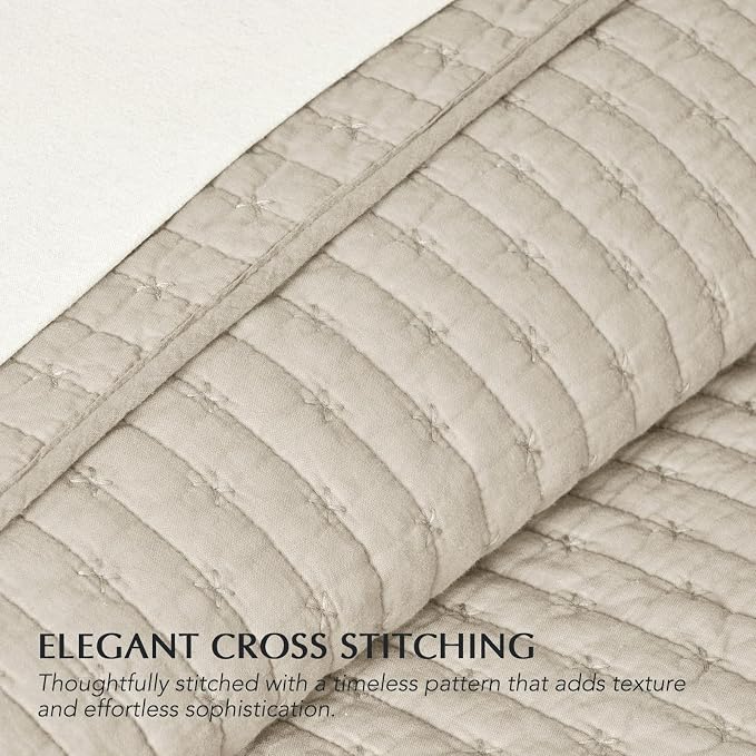 Cross Stitch Pre-Washed Cotton Quilt Bedding Set King Size, Oversized 3 Pieces - Image 3