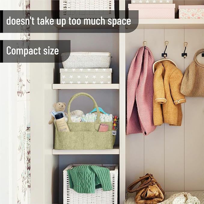 Mr. Pen- Baby Diaper Caddy Organizer, Olive Calm | Nursery Storage Bin and Car - Image 5