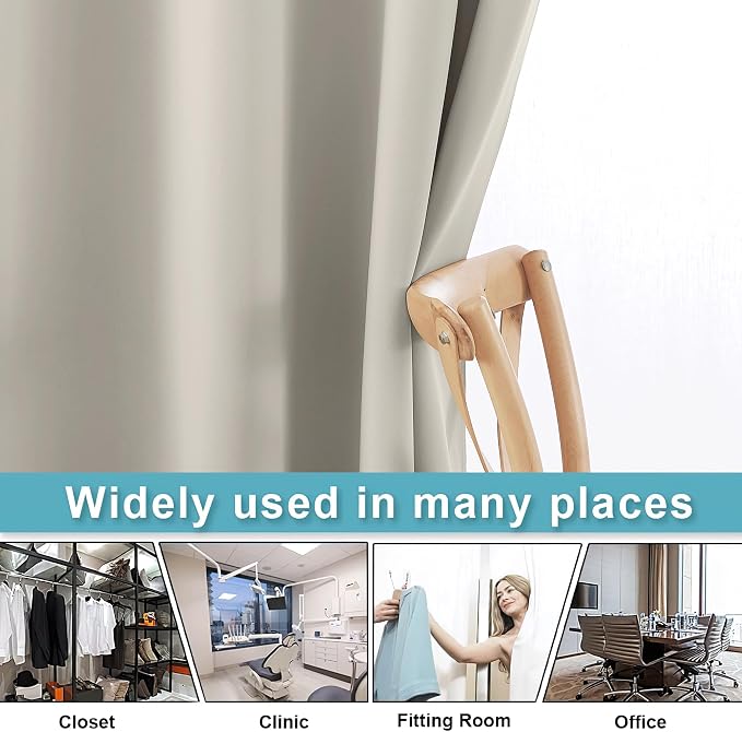 RYB HOME Temporary Doorway Curtains Blackout Privacy Room Divider Curtains | - Image 5