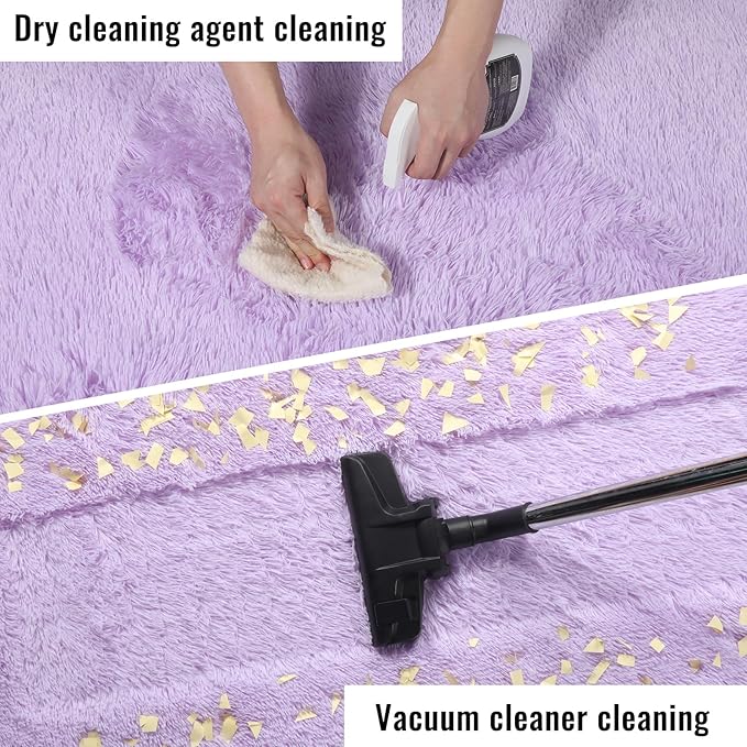 Fluffy Soft Purple Rug 5' x 7' Rug, Shaggy Rugs - Image 6