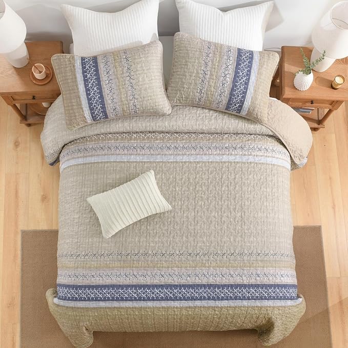 Cottolester King Quilt Bedding Set, All Seasons Microfiber Boho Quilt Set - Image 4