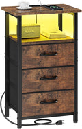 Night Stand with Charging Station, LED Nightstand by Vagusicc