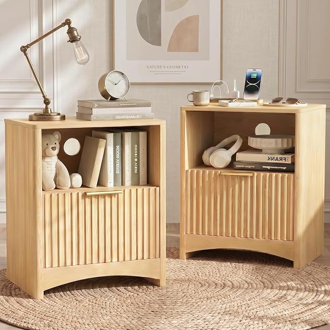 Marsail Wooden Nightstands Set of 2 by Marsail