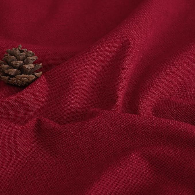 Red Linen Blackout Curtains for Bedroom - Image 4