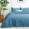 Love's cabin King Size Quilt Bedding Set Misty Blue Bedspreads by Lovescabin