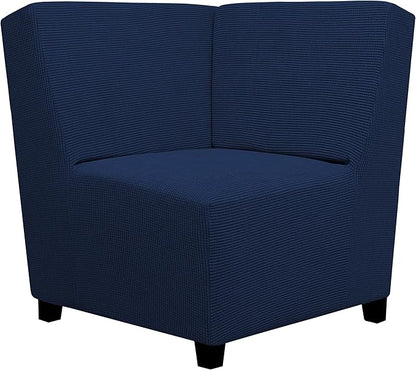 Easy-Going Stretch Sectional Corner Sofa Slipcover 1-Piece Couch Sofa Cover Furniture Protector Soft with Elastic Bottom for Kids, Pet, Spandex Jacquard Fabric Navy