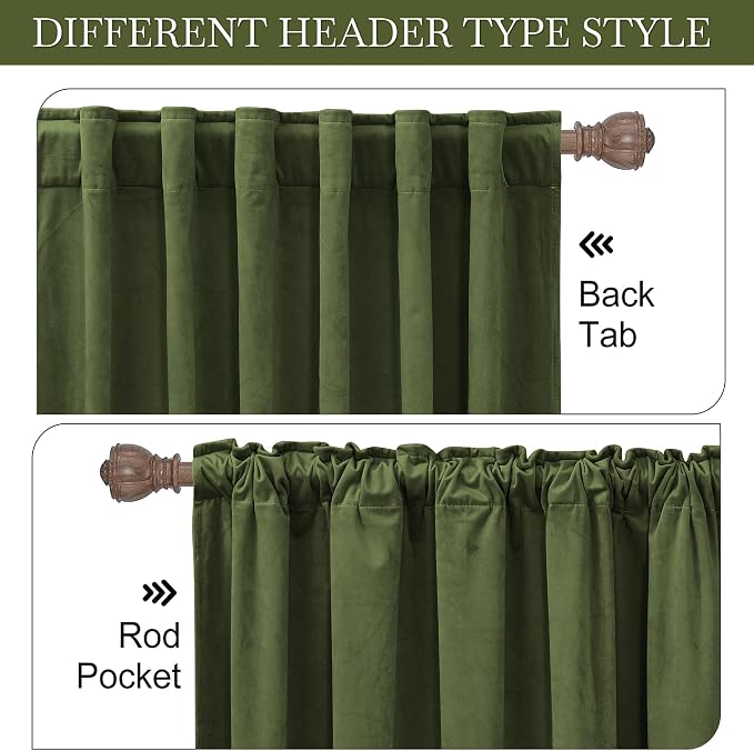 RYB HOME Velvet Room Darkening Curtains - Image 4