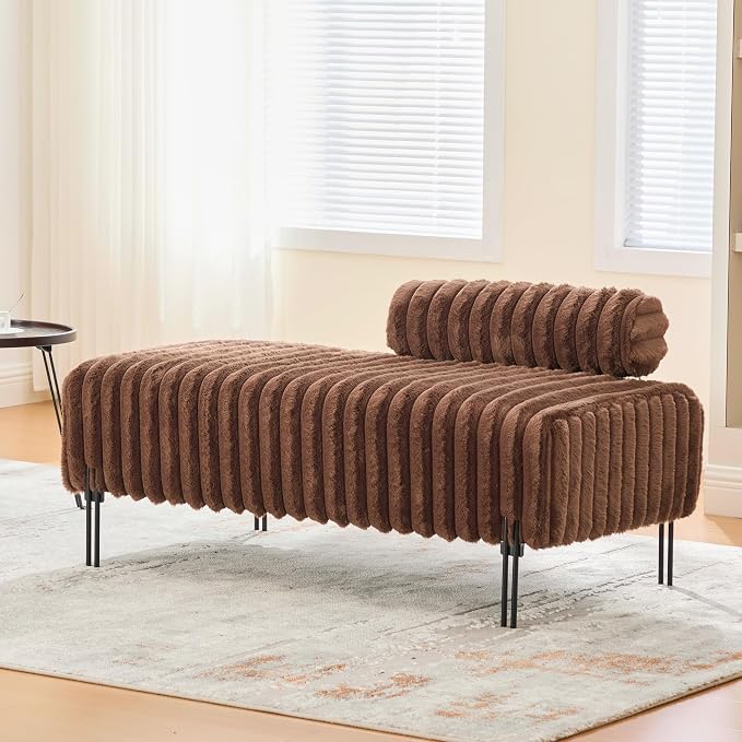 KEIKI 49.6" Upholstered Sofa End of Bed Bench Ottoman Footrest, Mini Loveseat by KEIKI