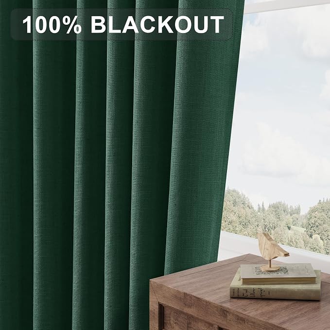 Joywell 100% Blackout Linen Curtains 84 Inch Long - Image 7