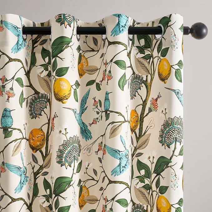 Topfinel Beige Kitchen Tier Curtains 36 Inches Long Botanical Floral - Image 3