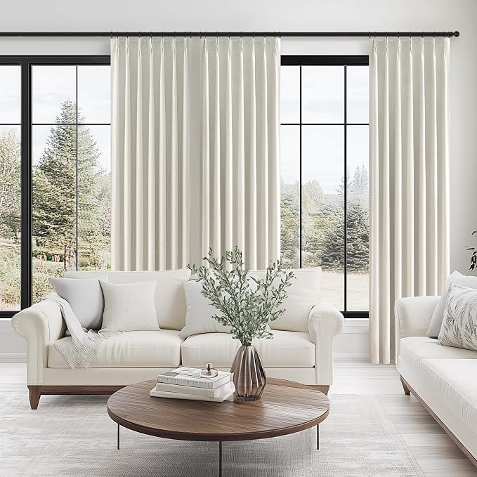 Topfinel Natural Pinch Pleat 100% Blackout Curtains, Linen Blended Thermal - Image 7