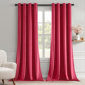 MIULEE Velvet Curtains Berry 52 x 84 Inch Length Set of 2 | Grommet Drapes by MIULEE