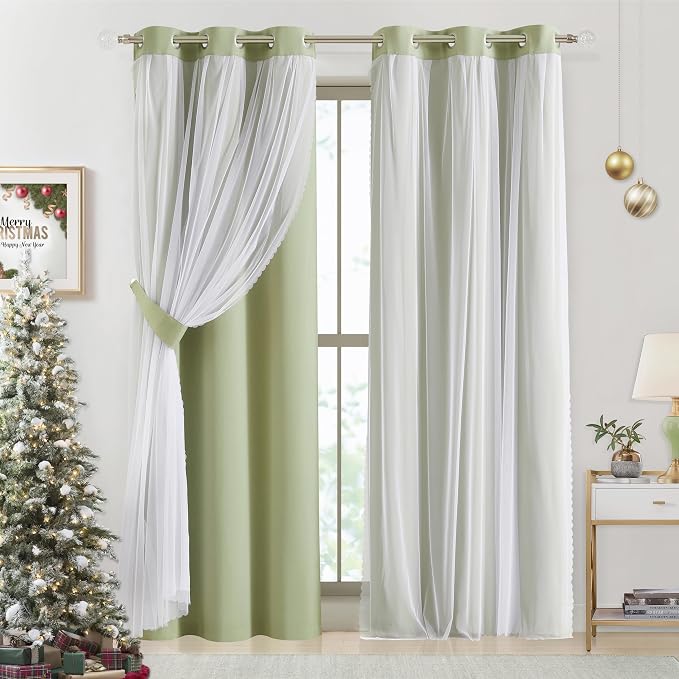 Bujasso Sage Green Blackout Curtains - Image 9