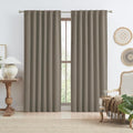 Farmhouse Taupe Curtains 90 Inch Length by KEQIAOSUOCAI