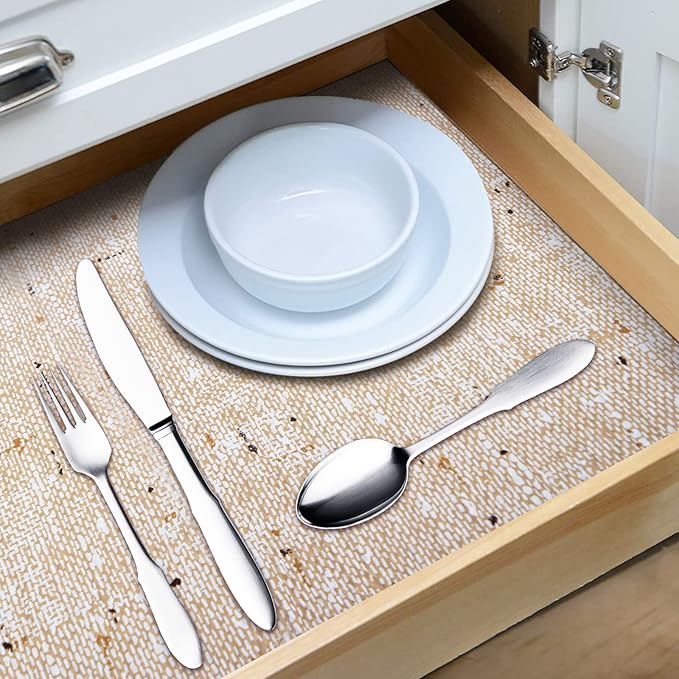 RAY STAR 18X96 Inch Shelf Liner for Kitchen Cabinets, Non-Adhesive Cabinet Liner Washable, PVC Drawer Liner for Dresser Non-Slip Bathroom (Yellow)(1 Roll)