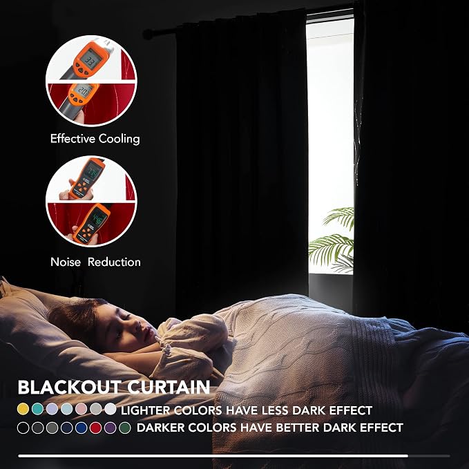 Deconovo Blackout Back Tab Curtains - Image 3