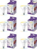 WiZ 65W BR30 Tunable White LED Smart Bulb - Pack of 6 - E26- Indoor - Connects to Your Existing Wi-Fi - Control with Voice or App + Activate with Motion - Matter Compatible