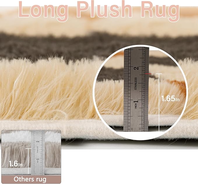 Soft Shag Rug 6x9 for Living Room High Pile Non-Slip Fluffy Carpet | Machine - Image 5