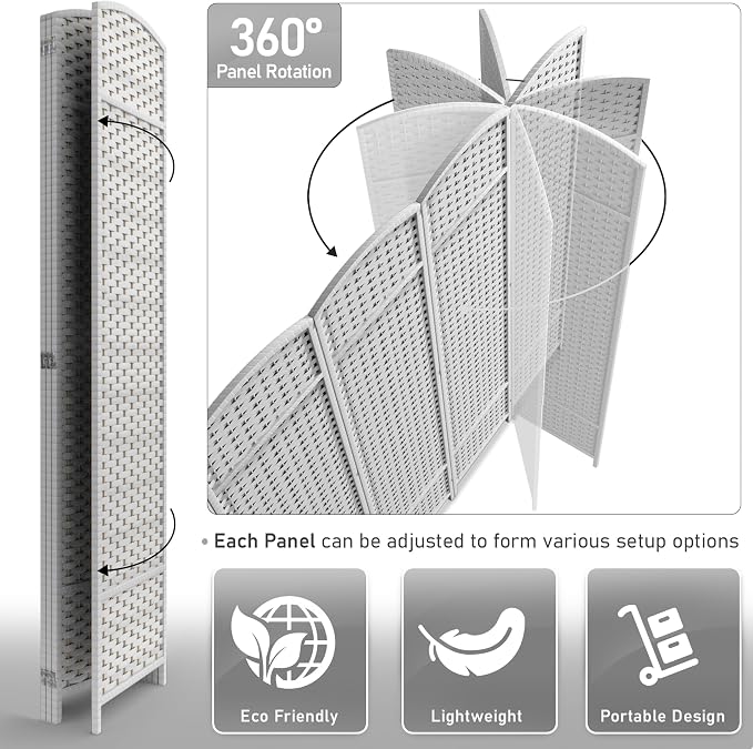 Sorbus 4 Panel Room Divider 6 ft. Tall - Image 7