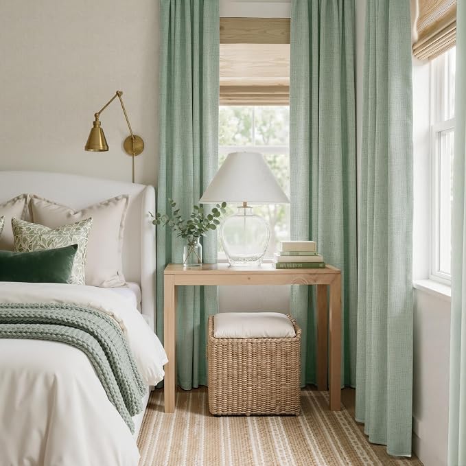 RYB HOME Sage Green 100% Blackout Curtains 84 Inch by RYBHOME