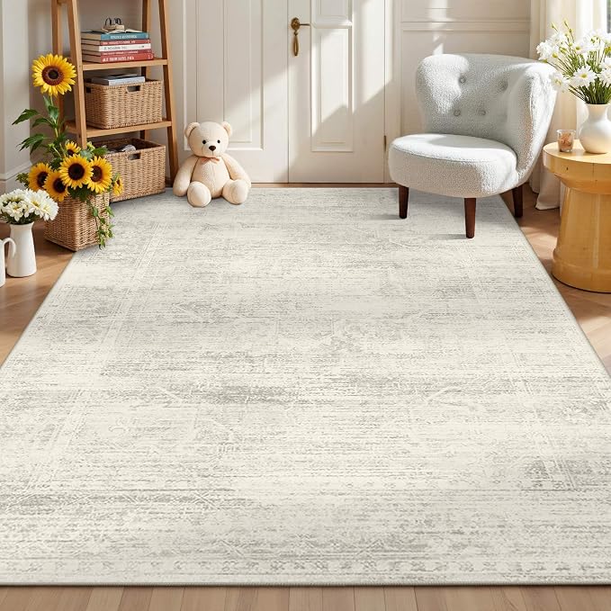 Latte&Fog 6x9 Area Rugs for Living Room Washable Large Neutral Ivory Rugs | for by LatteFog