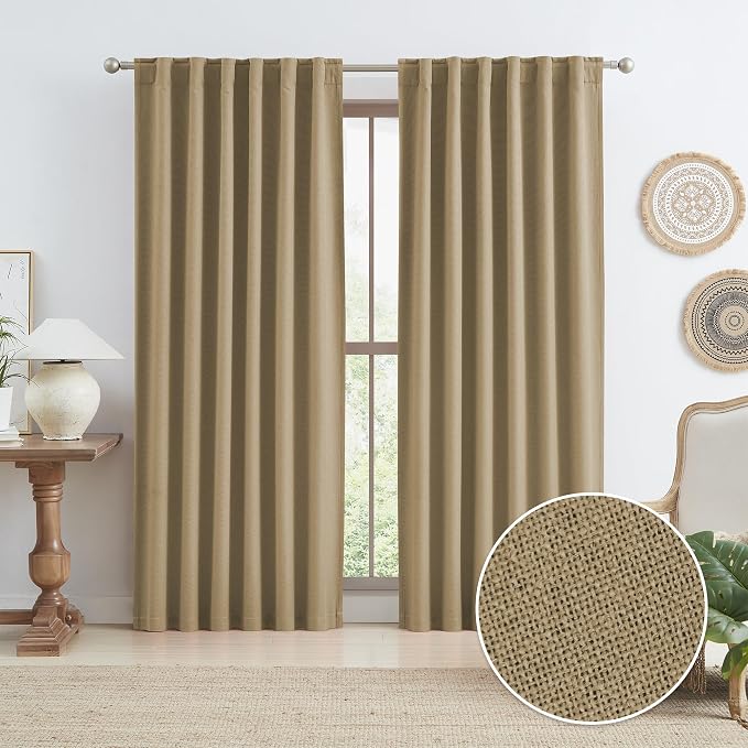 Farmhouse Curtains for Living Room 84 Inch Length by KEQIAOSUOCAI
