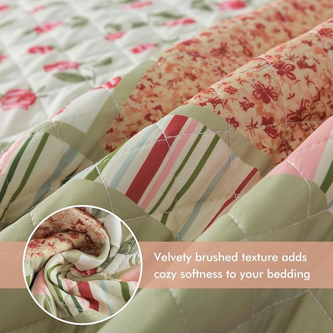 Etwel Lightweight Patchwork King Size Quilt Set - Image 3