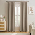 Pinch Pleated Window Curtain Panels 138 Inches Long Light Blocking Solid by KEQIAOSUOCAI