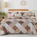 Dinjoy Boho Quilt Set Queen Size, Patchwork Floral Bedspreads, Reversible by DINJOY