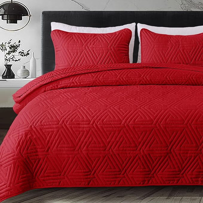 Whale Flotilla Soft Geometric King Quilt Set by WHALEFLOTILLA