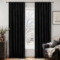 LAMIT Halloween Black Velvet Curtains for Bedroom 84 Inch, Luxury Thermal Room Darkening Drapes Back Tab and Rod Pocket Privacy Blackout Panels for Movie Theater, 2 Panels, 52 x 84 Inch