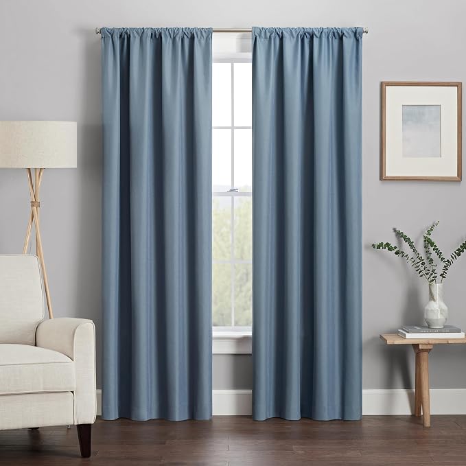 ECLIPSE Kendall Modern Blackout Thermal Rod Pocket Window Curtain by EclipseCurtains