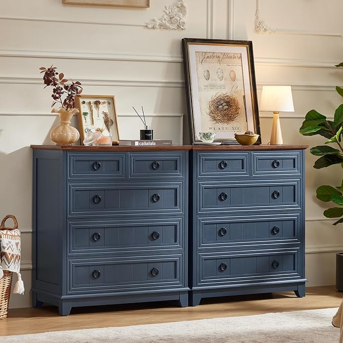 Joaxswe Farmhouse 5 Drawer Dresser - Image 6