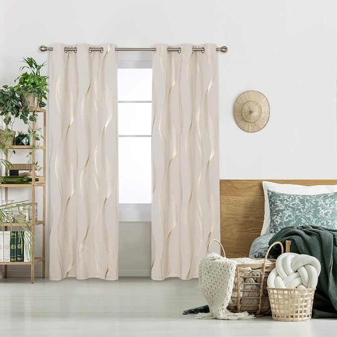 Deconovo Curtains for Living Room, Pattern Blackout Curtains 84 Inches Long | by Unknown