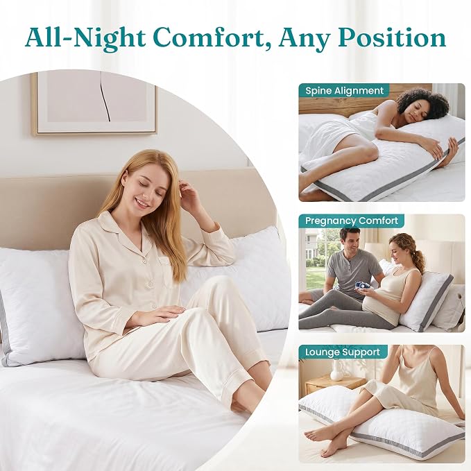 Oubonun Premium Adjustable Loft Quilted Body Pillows - Image 7