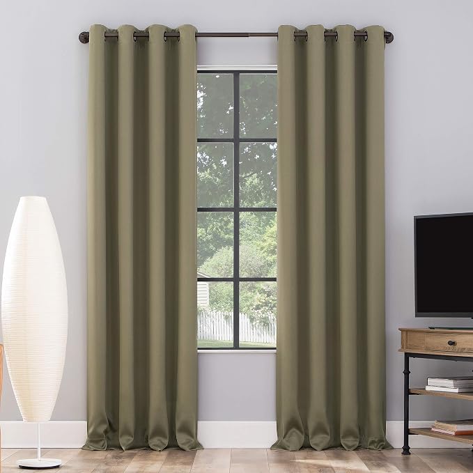 Sun Zero Nordic 2-pack Theater Grade Extreme 100% Blackout Grommet Curtain by SunZero%E2%84%A2