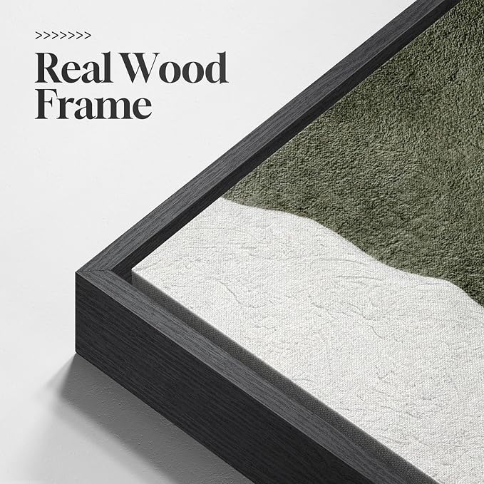 Framed Green White Vertical Abstract Wall Art Decor - Image 5