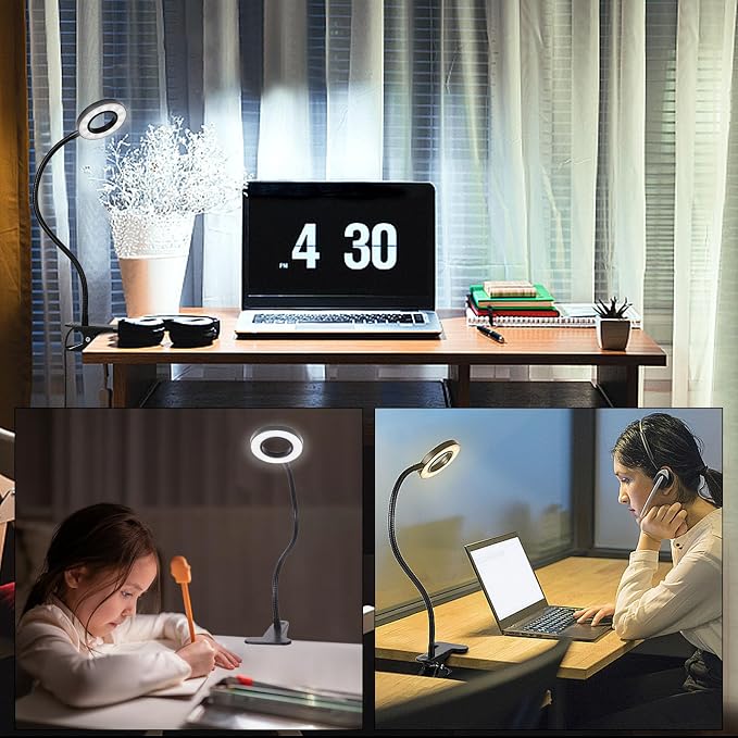 Woputne Desk Lamps Clip on Reading Light - Image 6