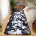Runner Rugs for Bedroom Living Room, Fluffy Black and White 2x6 Bedside Hallway by ONASAR