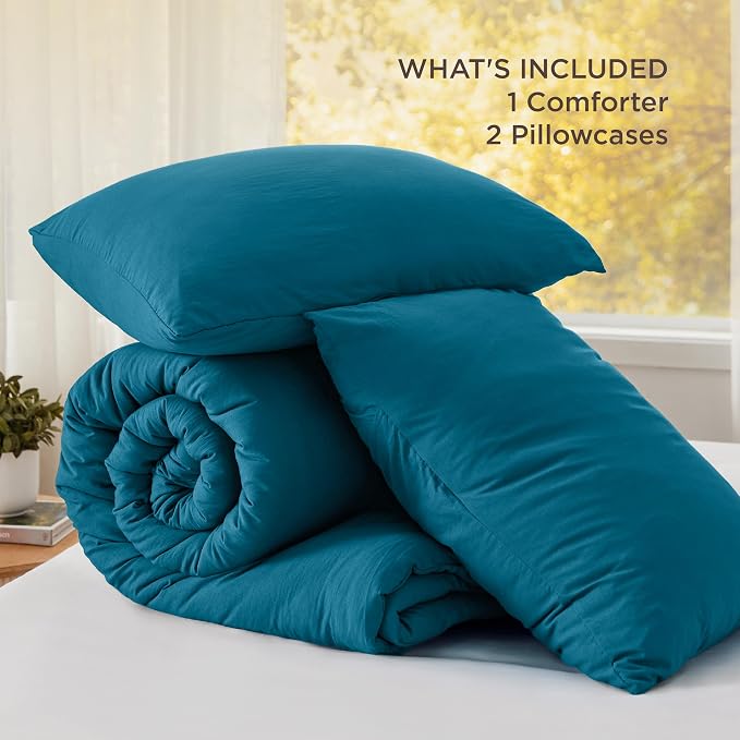 Bedsure King Comforter Set, Teal Soft Prewashed Bedding - Image 6