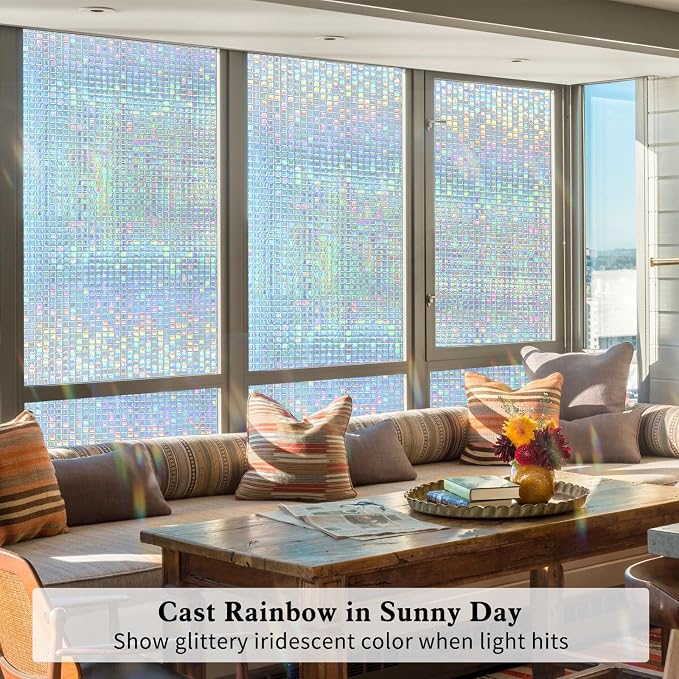Stained Glass Window Privacy Film Static Cling Mosaic 35.4inx6.8ft | Decorative - Image 5
