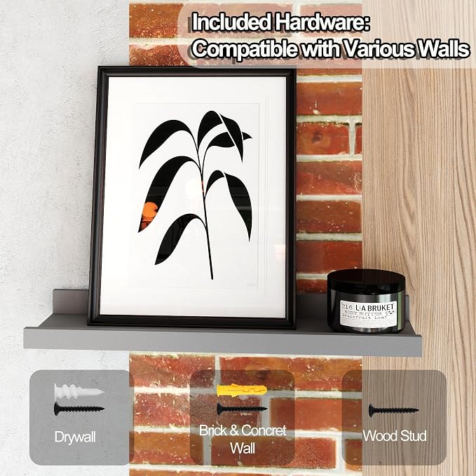 Grey Floating Shelves for Wall Decor, 14 in Shelf - Image 7